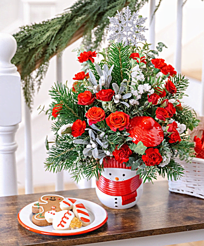 Teleflora's Snowman Surprise Tree