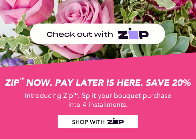 Zip now. Pay later. Save 20%
