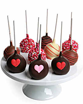 Valentine's Day Belgian Chocolate Dipped Cake Pops - 10pc