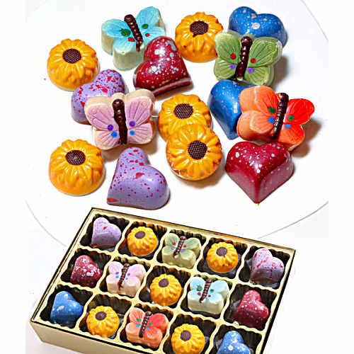 Spring Hand-Painted Artisan Belgian Chocolate Truffles - 15pc