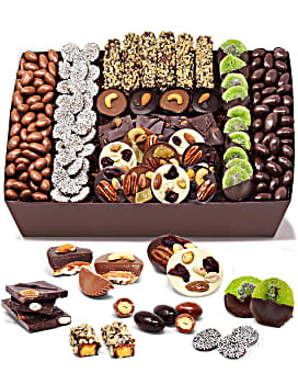 Premium Belgian Chocolate Covered Caramel, Nut, and Fruit Tray