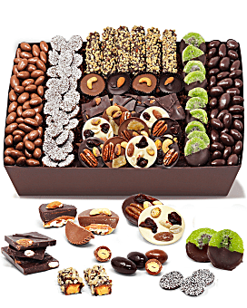 Premium Belgian Chocolate Covered Caramel, Nut, and Fruit Tray