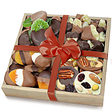 Premium Belgian Chocolate Dipped Fruit & Mandiant Gift Tray