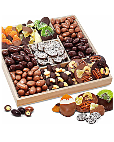 Spectacular Belgian Chocolate Covered Dried Fruit and Nut Gift Tray
