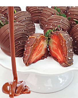 Caramel Sea Salt - Belgian Milk Chocolate Covered Strawberries