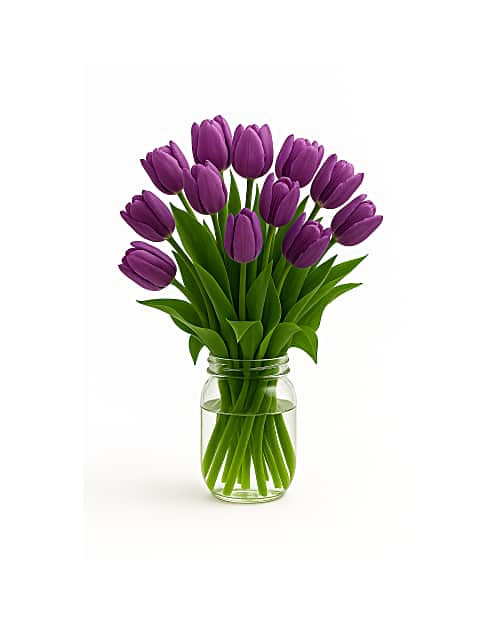 Tulipanes morados con jarrón - Teleflora