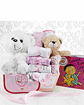 Welcome Home Baby Girl Medium Gift Basket
