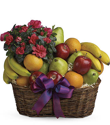 Fruits and Blooms  Gift Basket