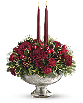Teleflora's Mercury Glass Bowl Bouquet Bouquet