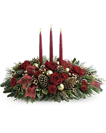 Image of Teleflora Christmas Candle Centerpiece