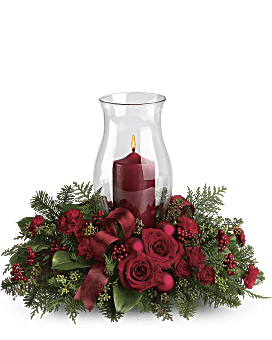 Holiday Glow Centerpiece Flower Arrangement