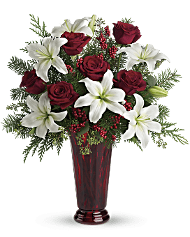 Holiday Time 17” Christmas Artificial Floral Arrangement in White