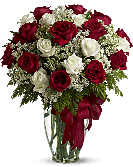 Bouquet Amour divin avec roses à longues tiges