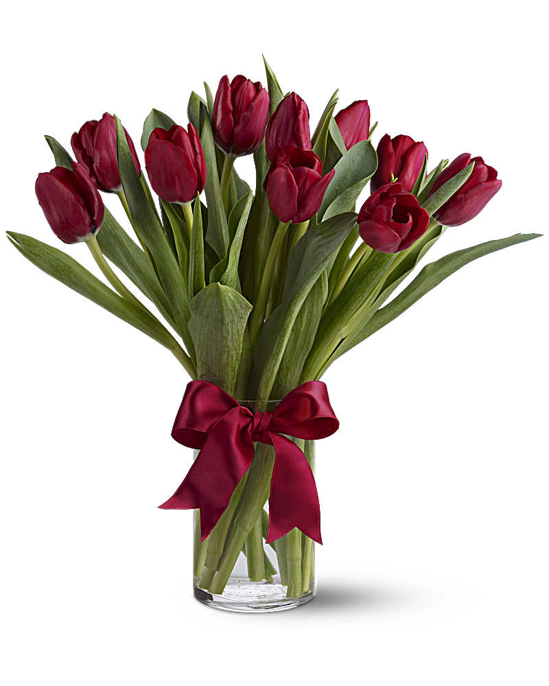 Radiantly Red Tulips Bouquet Teleflora Like red roses, red tulips signify passionate love. teleflora