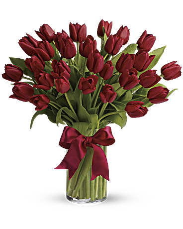 Bouquet de tulipes rouge éclatant | Teleflora