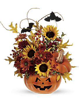 1 Pièce, Bouquet De Fleurs De Citrouille Grimace D'Halloween, Mini