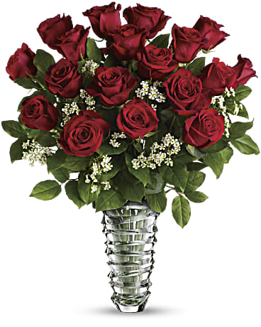 Conversation Roses Happy Birthday 24 Stems with Pink Vase & Cookie | 1-800-Flowers Flowers Delivery | 176776MPFV1CK16