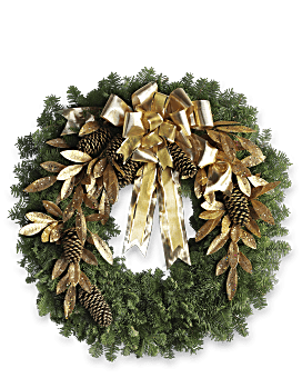 Multi-Colored , Mixed Bouquets , Glitter & Gold Wreath , Same Day Flower Delivery By Teleflora