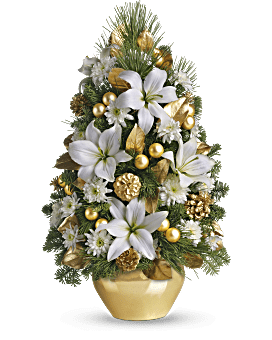 Holiday Time 17” Christmas Artificial Floral Arrangement in White