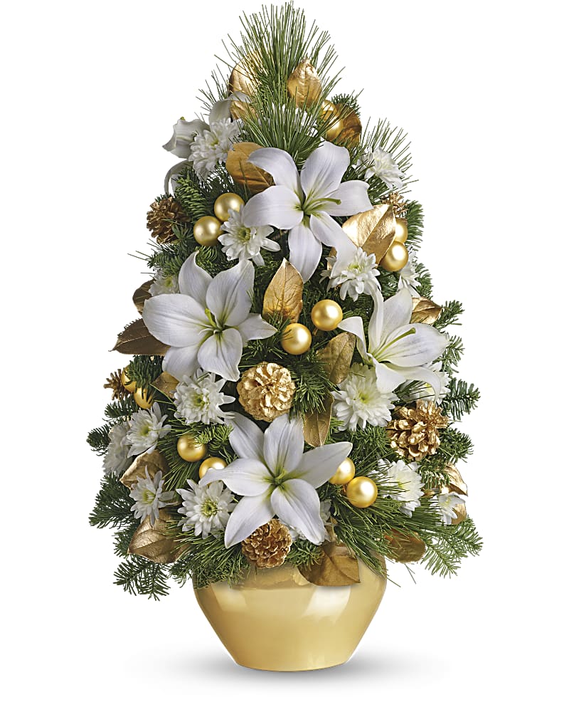 Christmas tree top flower arrangement