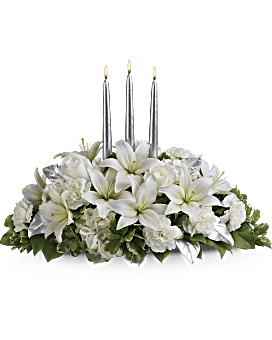 Silver Elegance Centerpiece Bouquet - Teleflora