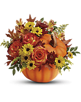Arrangement floral avec Bouquet Meilleurs vœux d’automne de Teleflora