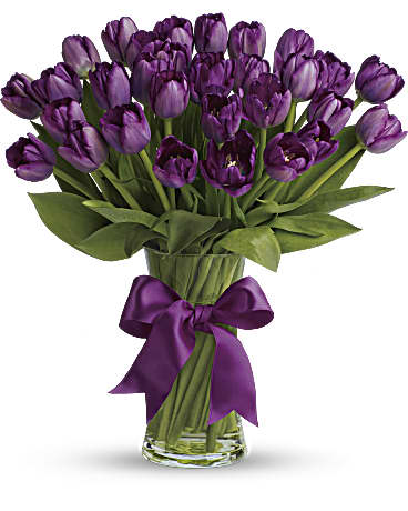 Passionate Purple Tulips Bouquet - Teleflora, Tulips 