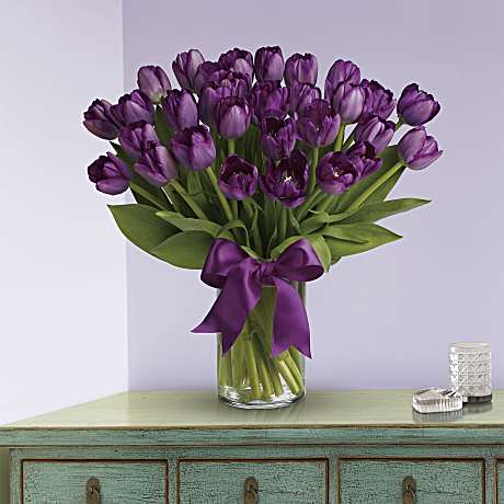 Passionate Purple Tulips Bouquet - Teleflora