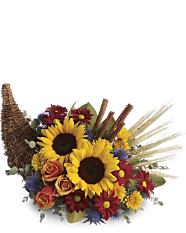 Classic Cornucopia Flower Arrangement