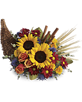 Classic Cornucopia Flower Arrangement