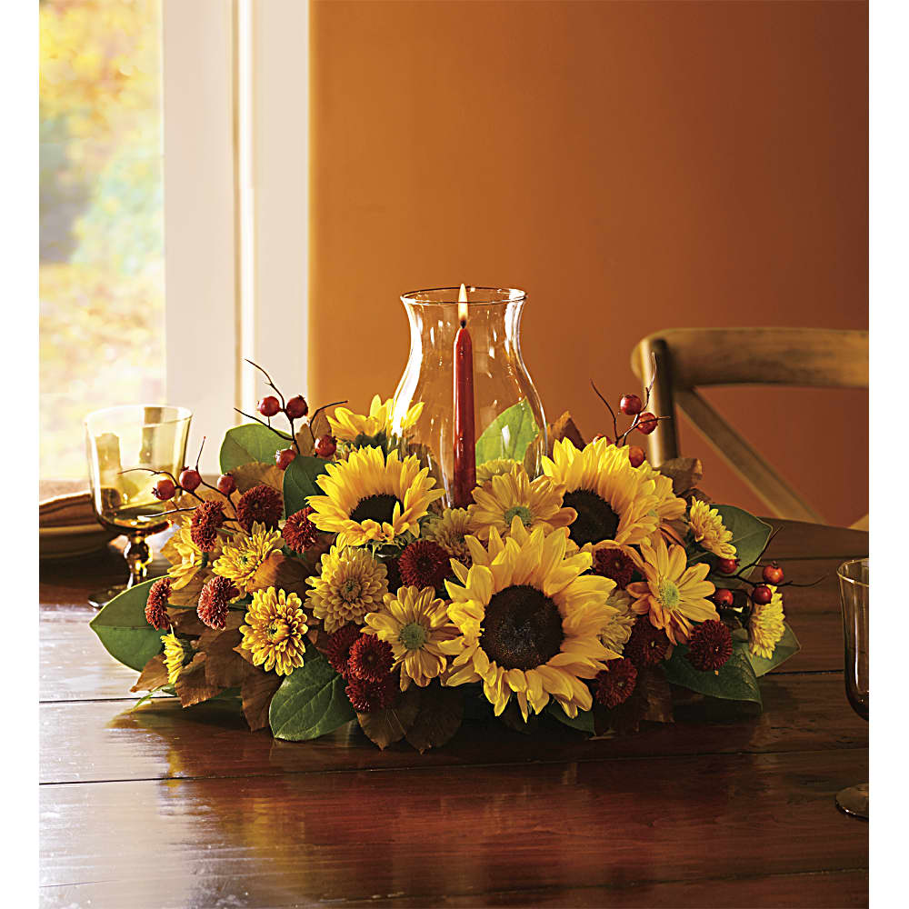 Centerpieces with hot sale sunflowers