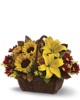 Golden Days Basket Basket Arrangement