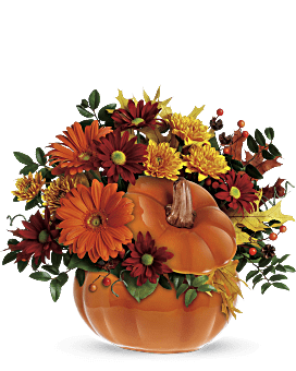 Teleflora's Country Pumpkin Flower Arrangement