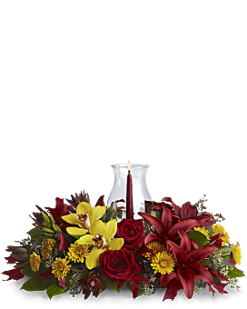 Glow of Gratitude Centerpiece Flower Arrangement