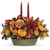Teleflora's Country Oven Centerpiece Flowers