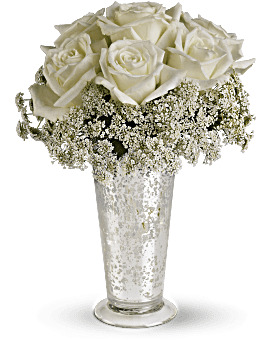 White , Roses , White Lace Centerpiece , Same Day Flower Delivery , Teleflora Flowers Near Me