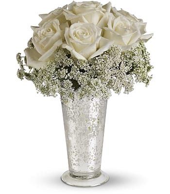 Teleflora's White Lace Centrepiece Flowers