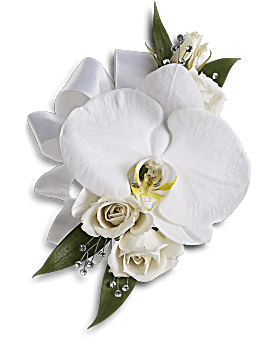 Ramillete de orquídeas blancas y rosas