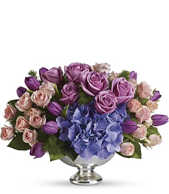 Teleflora's Purple Elegance Centerpiece Flowers
