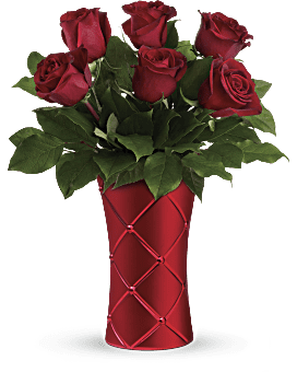 luxe bouquet de de Teleflora rouge cramoisi