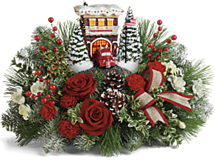 Bouquet Caserne de pompiers festive de Thomas Kinkade