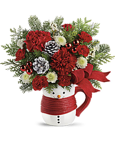 2021 Teleflora Christmas Container Snowman Coffee Can
