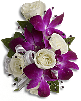 Ramillete elegante de orquídeas y rosas