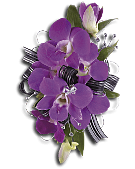 Corsage de la promesse bracelet fleur de violet