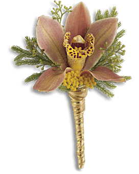 Boutonniere de orquídeas al atardecer