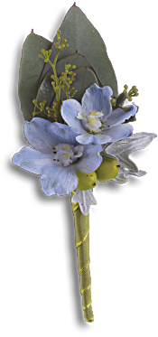 Hero's Blue Boutonniere Flowers