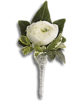 Blissful White Boutonniere Corsage
