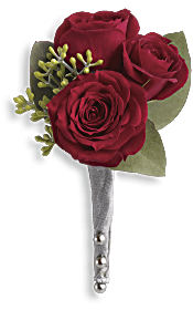 King's Red Rose Boutonniere Flowers