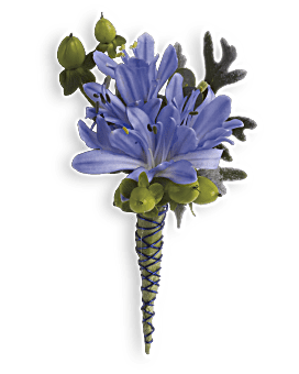 Bold and Blue Boutonniere Boutonniere