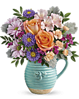 Teleflora's Busy Bee Pitcher Bouquet